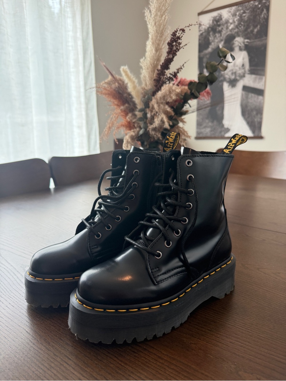 Dr. Martens Platform Lace-Up Boots in Black